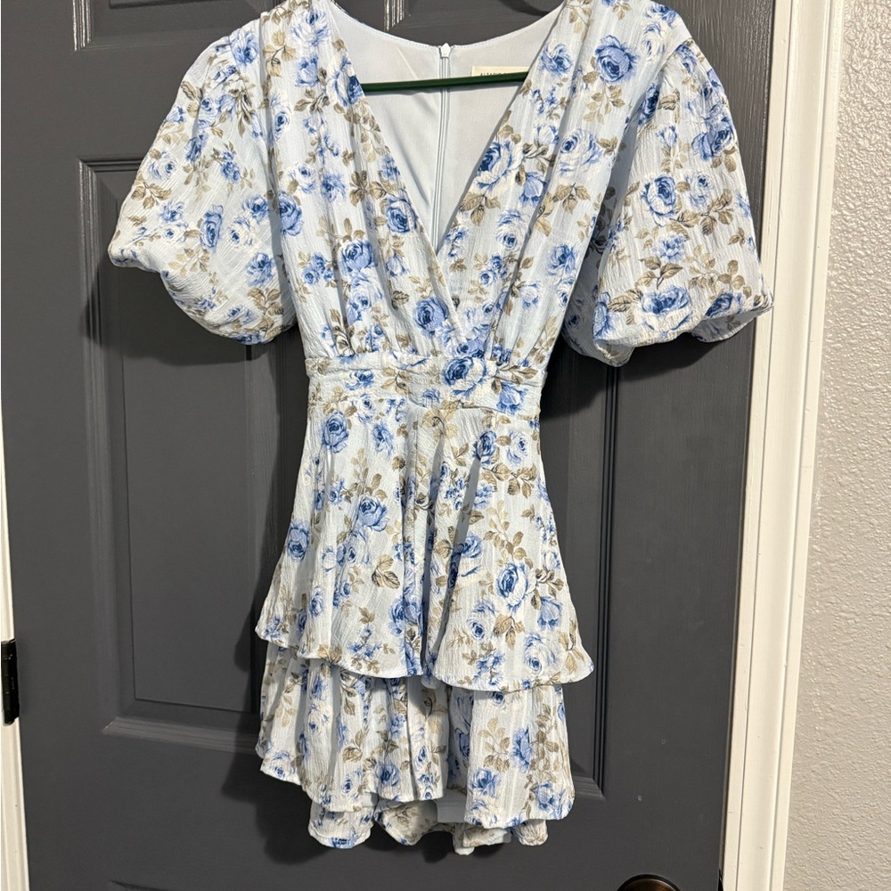 Altar’d State Floral Puff Sleeve Dress Romper